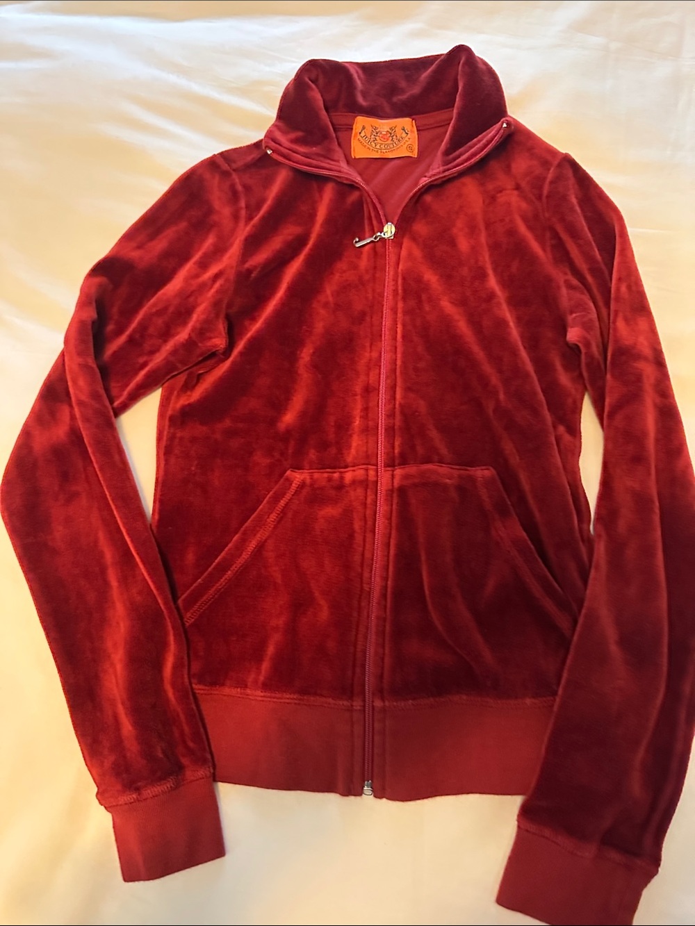 Juicy Couture Deep Burgundy velour  Zip up Jacket